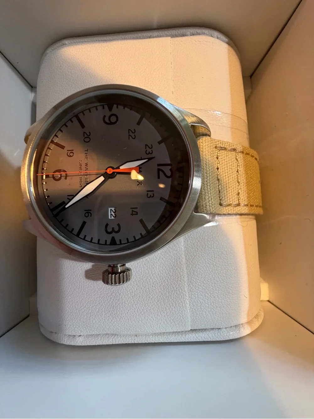 Timex Waterbury Traditional still in box extra gray strap.